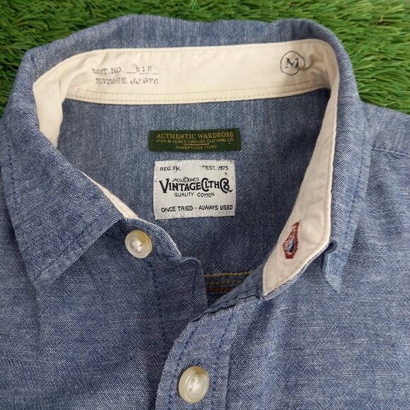 2x JACK&JONES sz M button up shirts Denim Jean Tops Medium - Picture 4 of 11